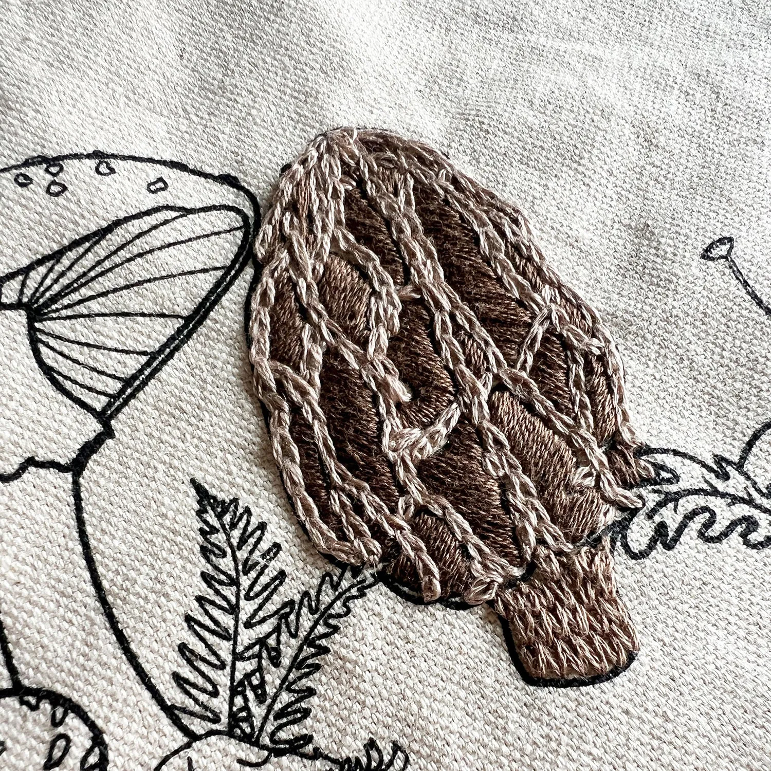 Mushroom Embroidery Tote Kit