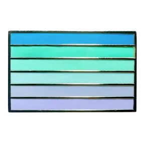 Neptunic Pride Flag Silver Metal Rectangle Lapel Pin Badge