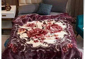 OMAJA HOME Super Soft Double Ply 480 TC Mink Blanket Luxury Double Bed Double Ply Imported Mink Blanket for Heavy Winters - 4kg (King Size, Pack of 1) (Multicolor6)