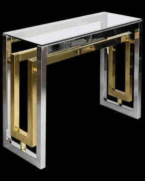 Origami Glass And Iron Console Table - Angie India Furniture