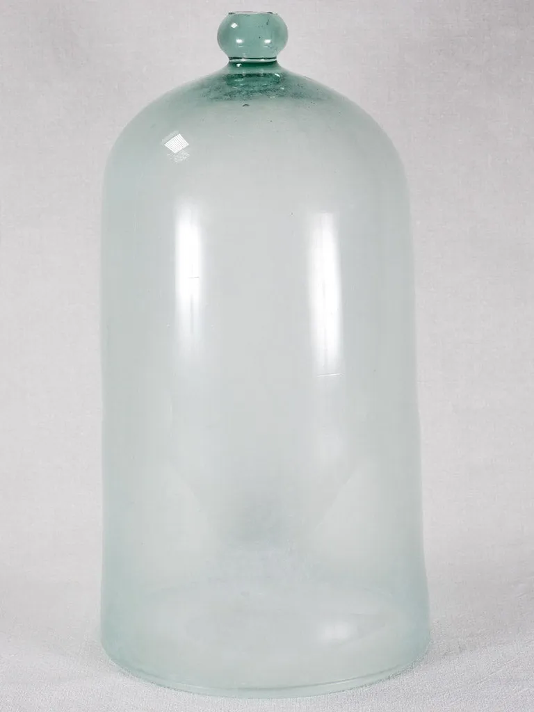 Pair of 19th-century French blown glass garden cloche domes 18½"