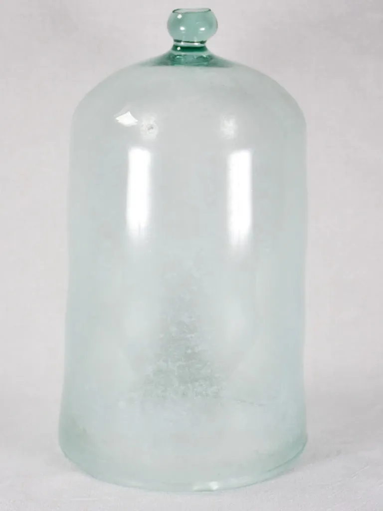 Pair of 19th-century French blown glass garden cloche domes 18½"