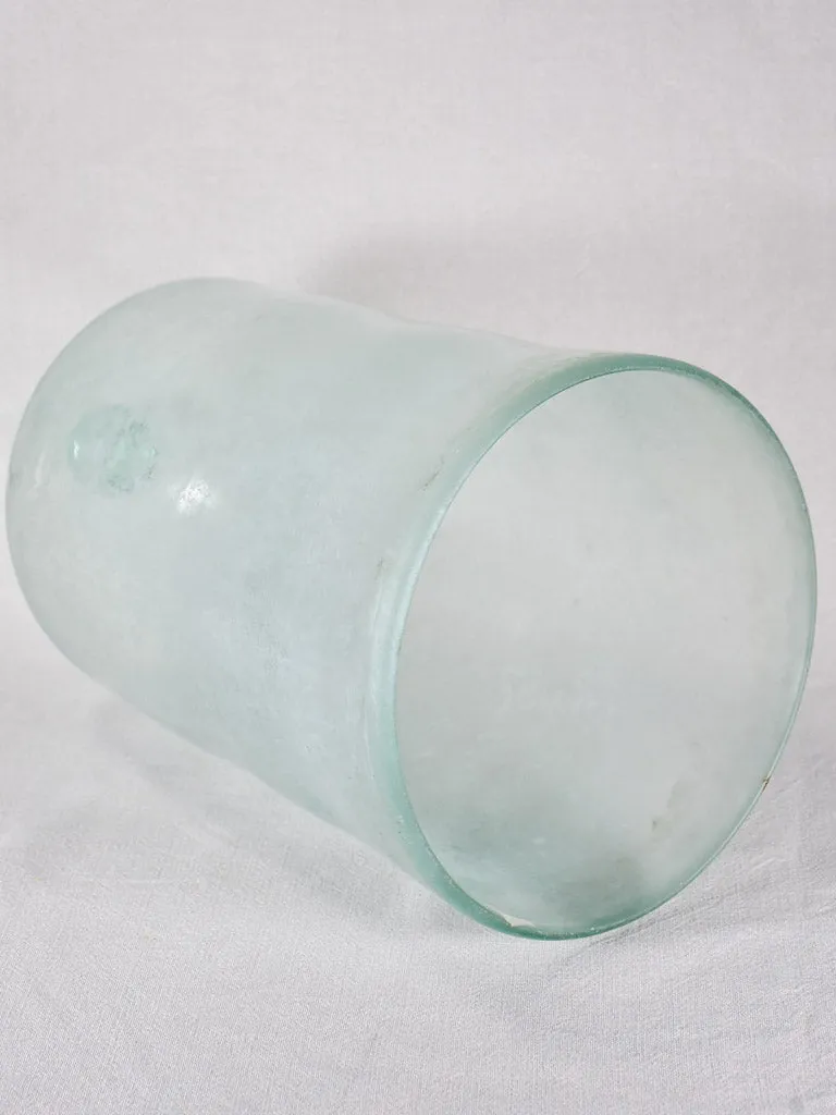 Pair of 19th-century French blown glass garden cloche domes 18½"