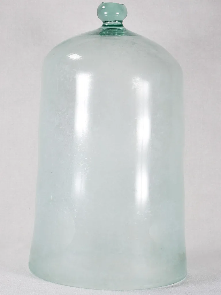 Pair of 19th-century French blown glass garden cloche domes 18½"