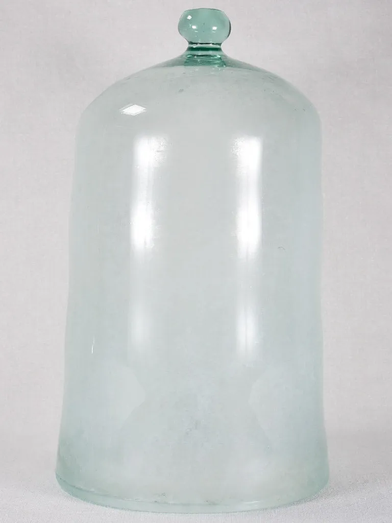 Pair of 19th-century French blown glass garden cloche domes 18½"