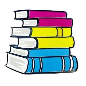 Pansexual Pride Stack Of Books Metal Lapel Pin Badge