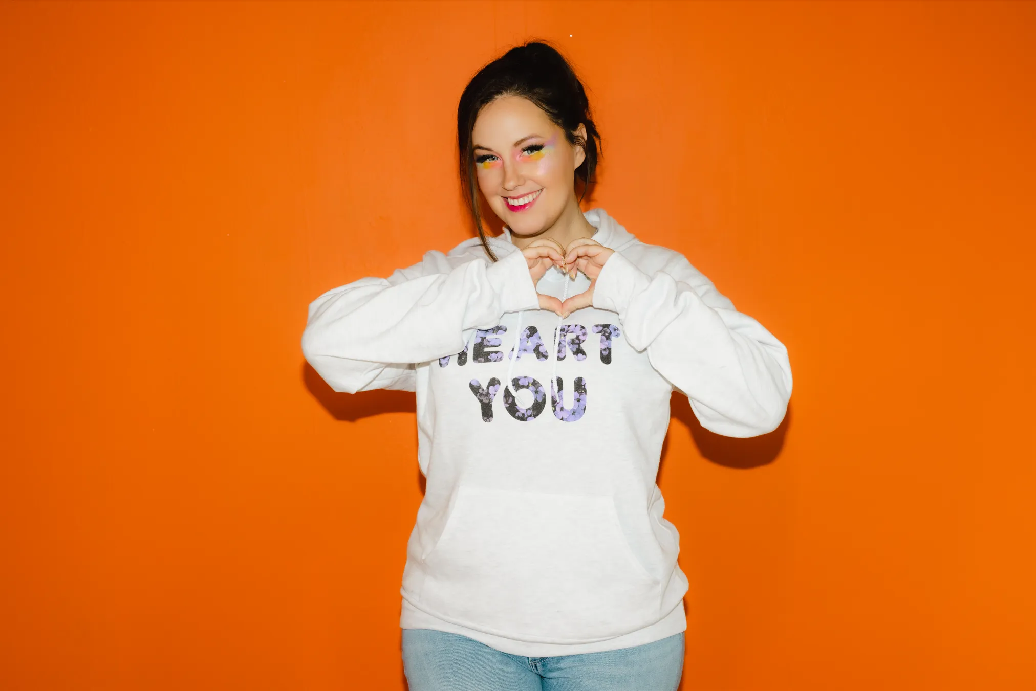 Purple Floral Heart You Hoodie