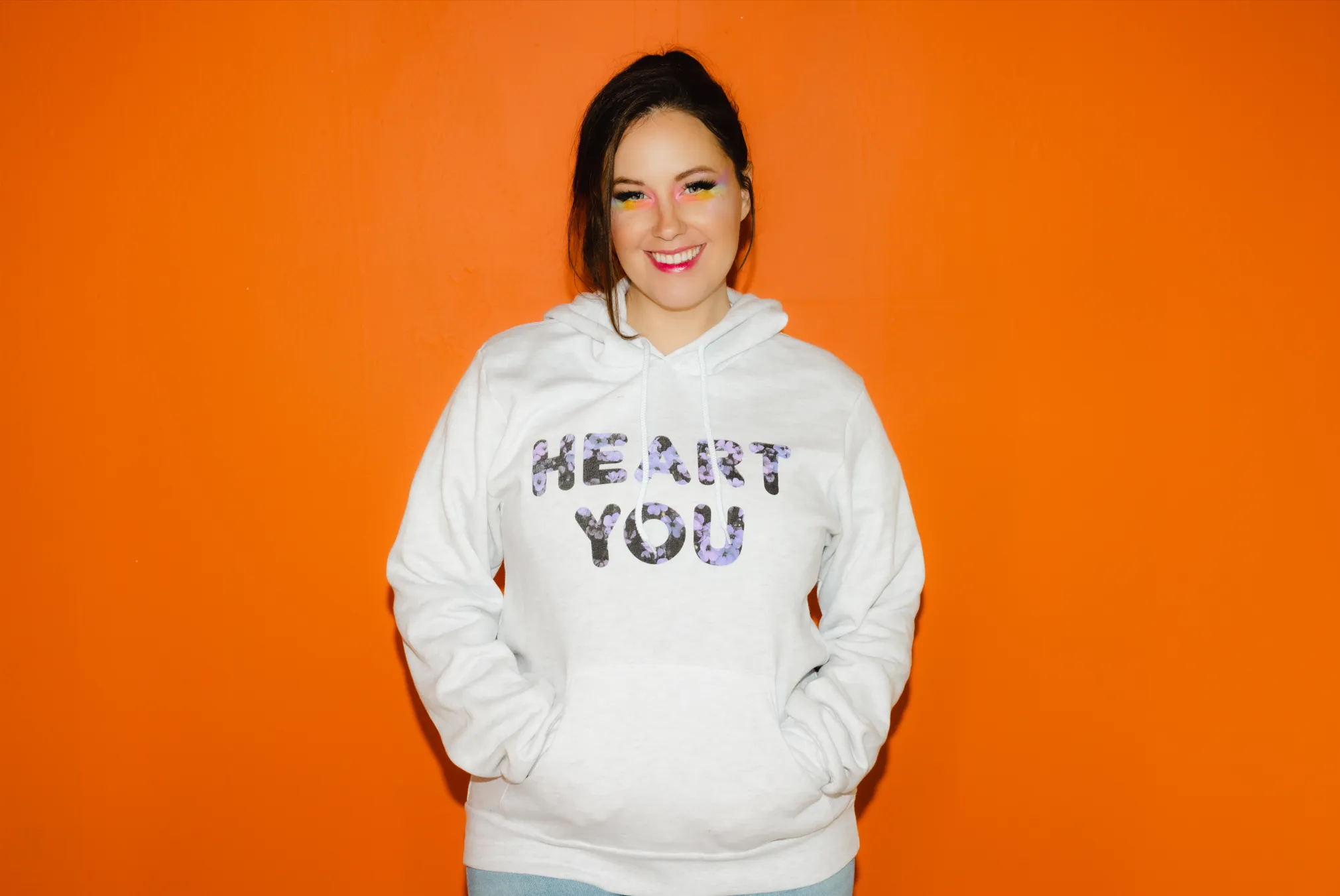 Purple Floral Heart You Hoodie