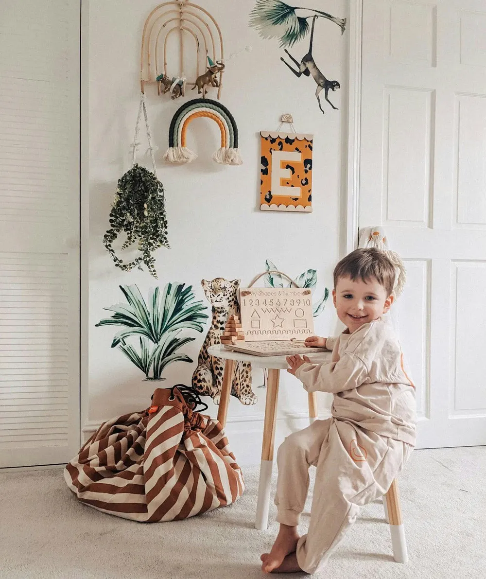 Stripes Brown Toy Storage Bag