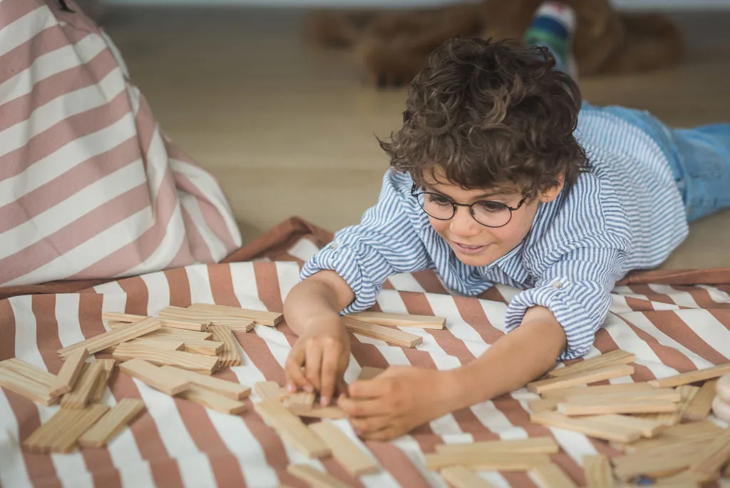Stripes Brown Toy Storage Bag