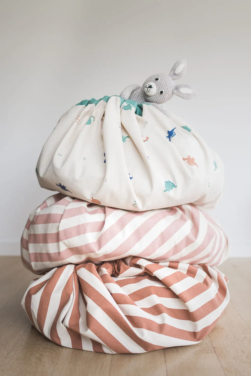 Stripes Brown Toy Storage Bag