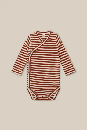 Stripes Wrap Bodysuit (Paprika)