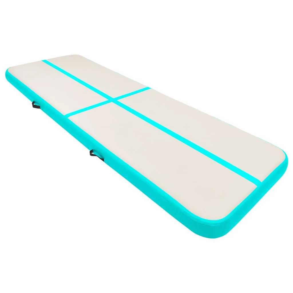 vidaXL Inflatable Gymnastics Mat with Pump 300x100x20 cm PVC Green