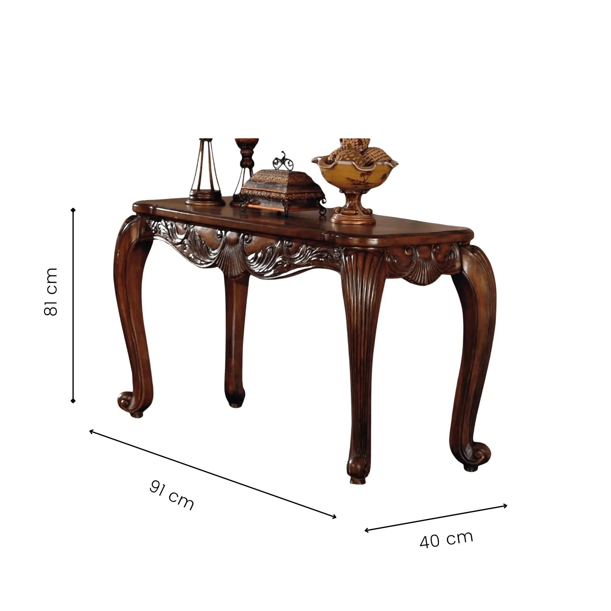 Wooden Twist Furzy Hand Carved Teak Wood Console Table Royal Beautiful Design, Luxurious Home Decor for Living Room or Entryway