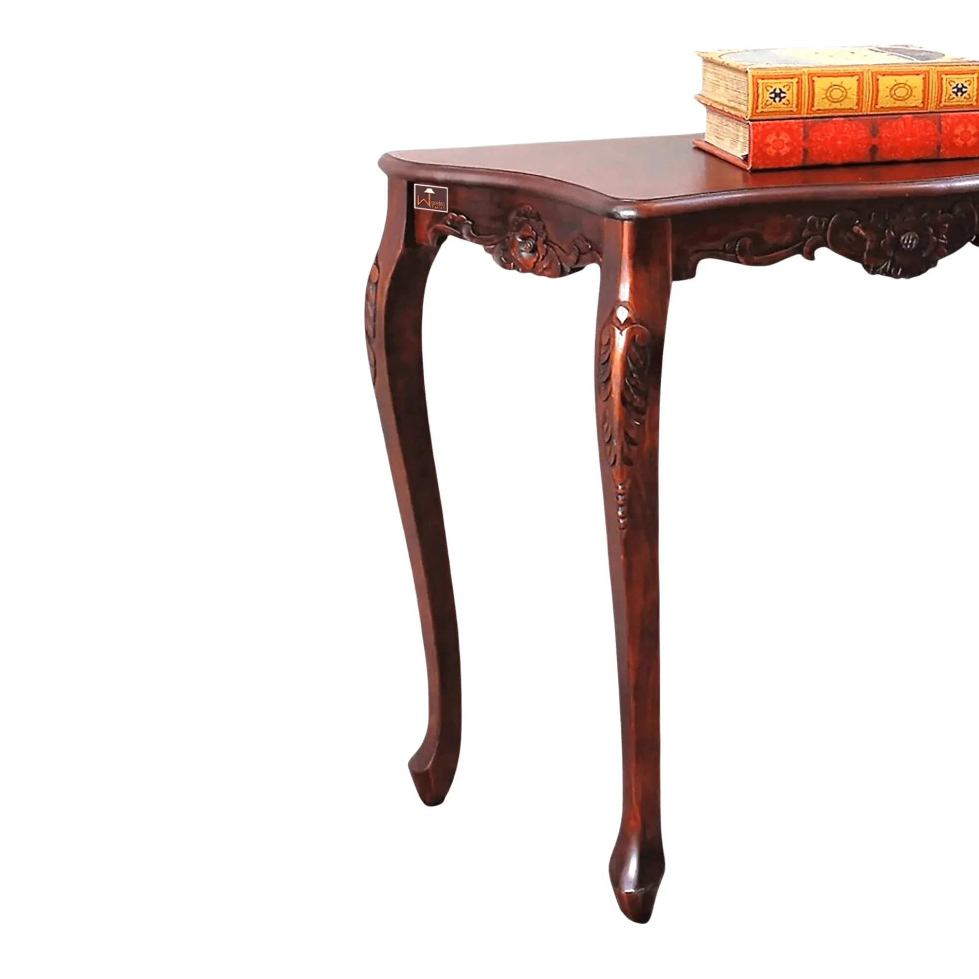 Wooden Twist Uzzy Hand Carved Teak Wood Console Table Royal Beautiful Design, Luxurious Home Decor for Living Room or Entryway