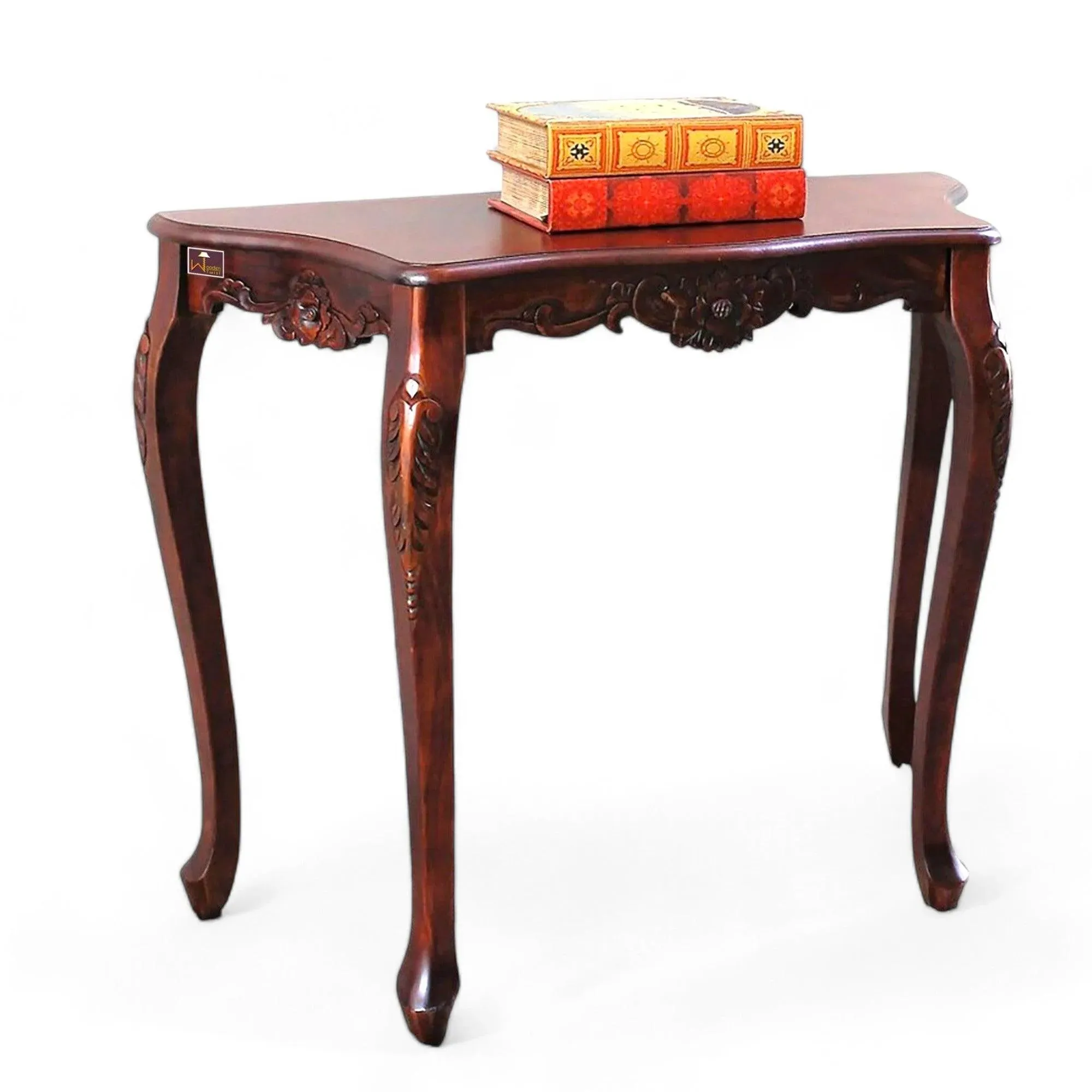 Wooden Twist Uzzy Hand Carved Teak Wood Console Table Royal Beautiful Design, Luxurious Home Decor for Living Room or Entryway
