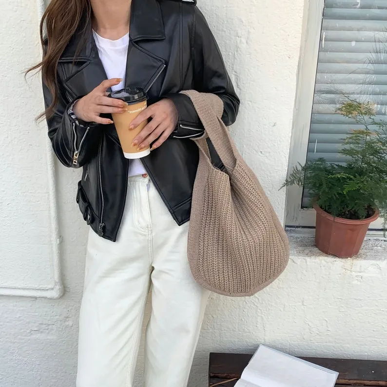 Wool Knitted Bag Knitted Shoulder Bag Messenger Bag