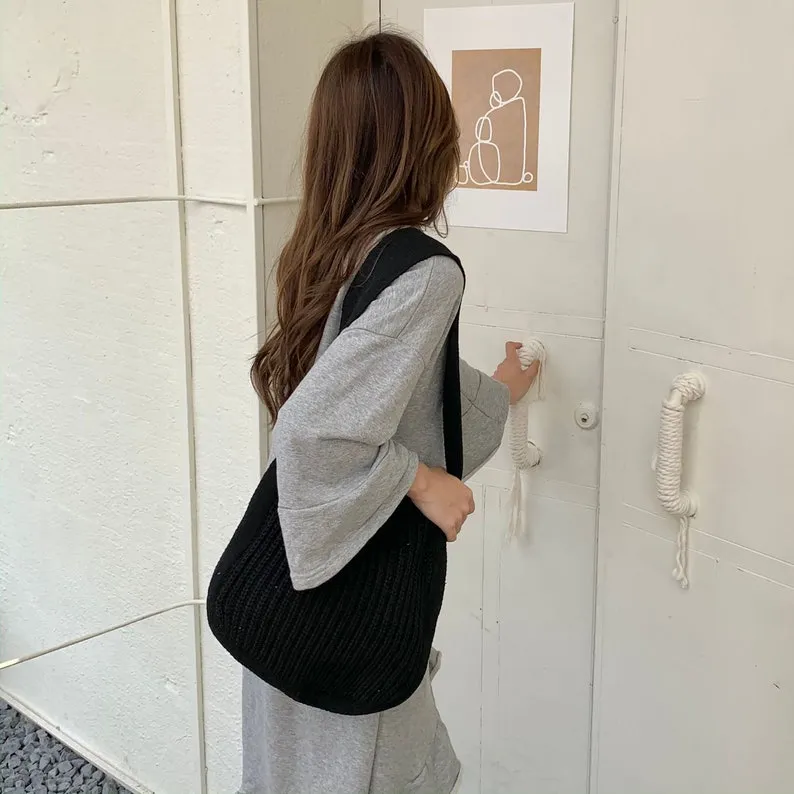 Wool Knitted Bag Knitted Shoulder Bag Messenger Bag