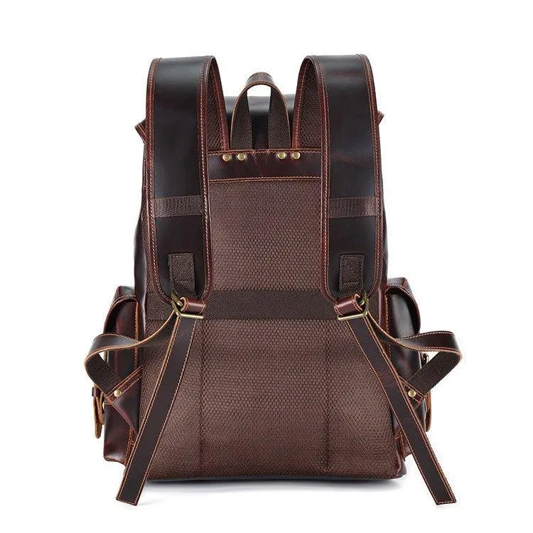 Woosir Men's Vintage Leather Backpack for 17 Inch Laptop