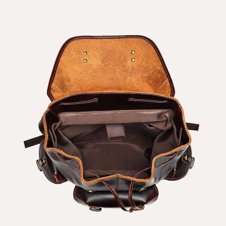 Woosir Men's Vintage Leather Backpack for 17 Inch Laptop