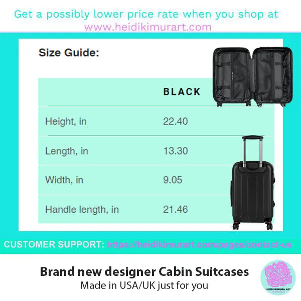 Yellow Green Crane Cabin Suitcase, Japanese Style Designer Small Carry On Luggage For Men or Women
